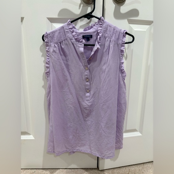 Biltmore Tops - Lilac Ruffle Tank with Daisy Buttons Size L